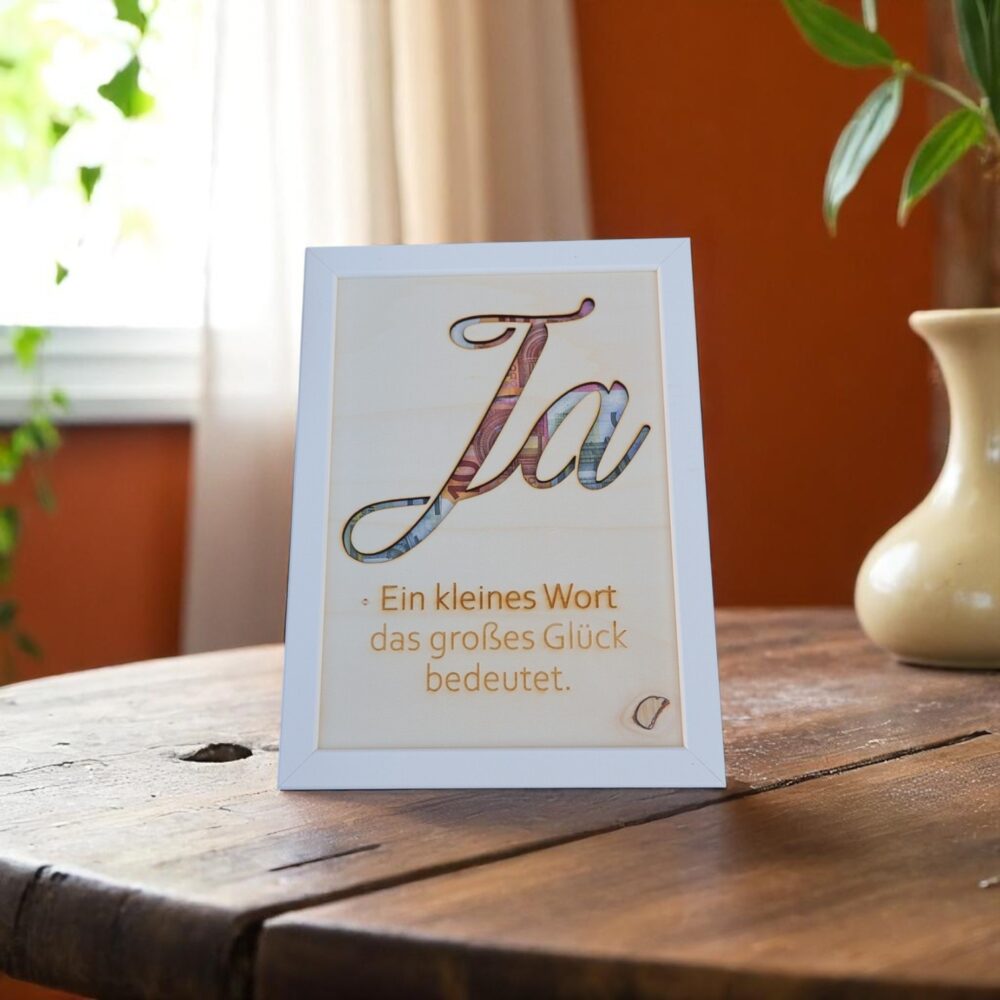 Geschenkrahmen "Ja"