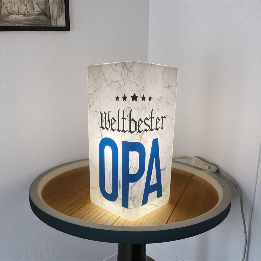 Leuchtsäule "Weltbester Opa"