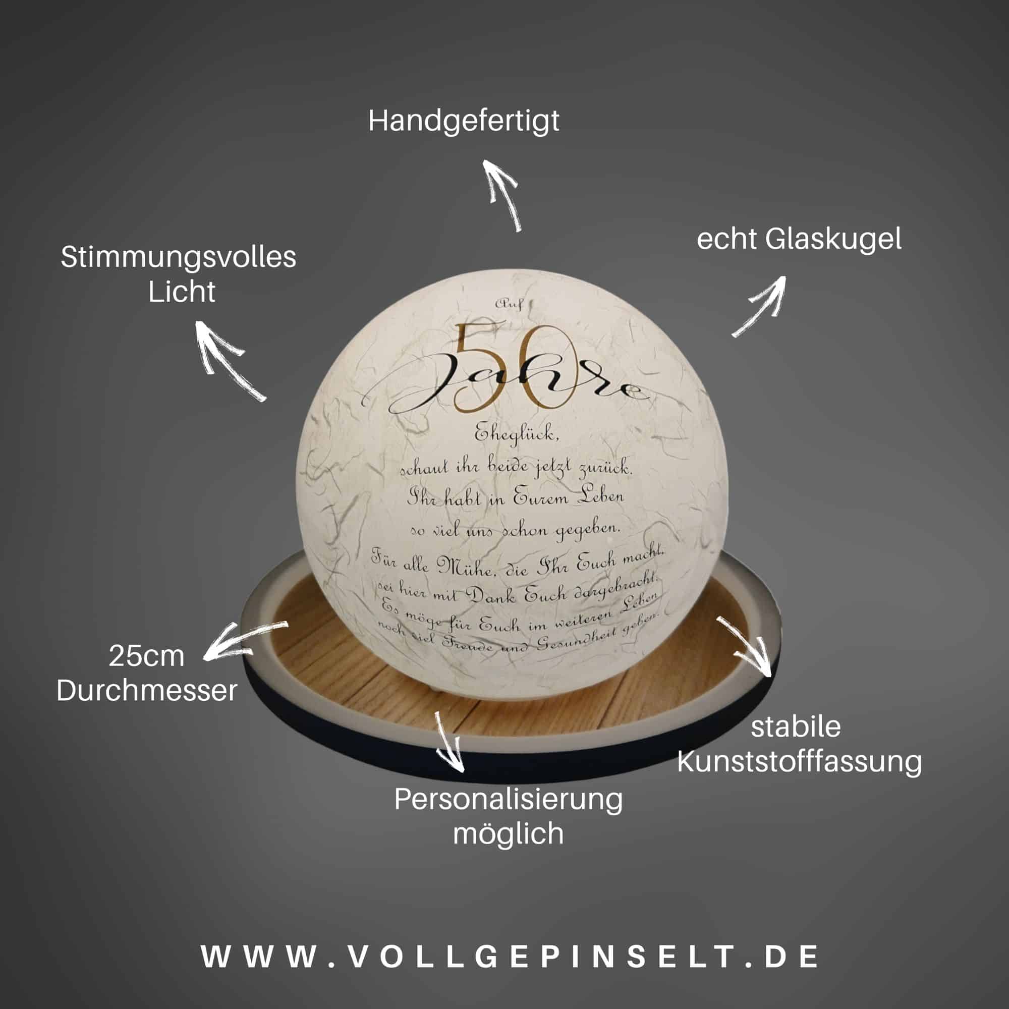 Leuchtkugel "50/60/65 Jahre Eheglück" – Bild 6