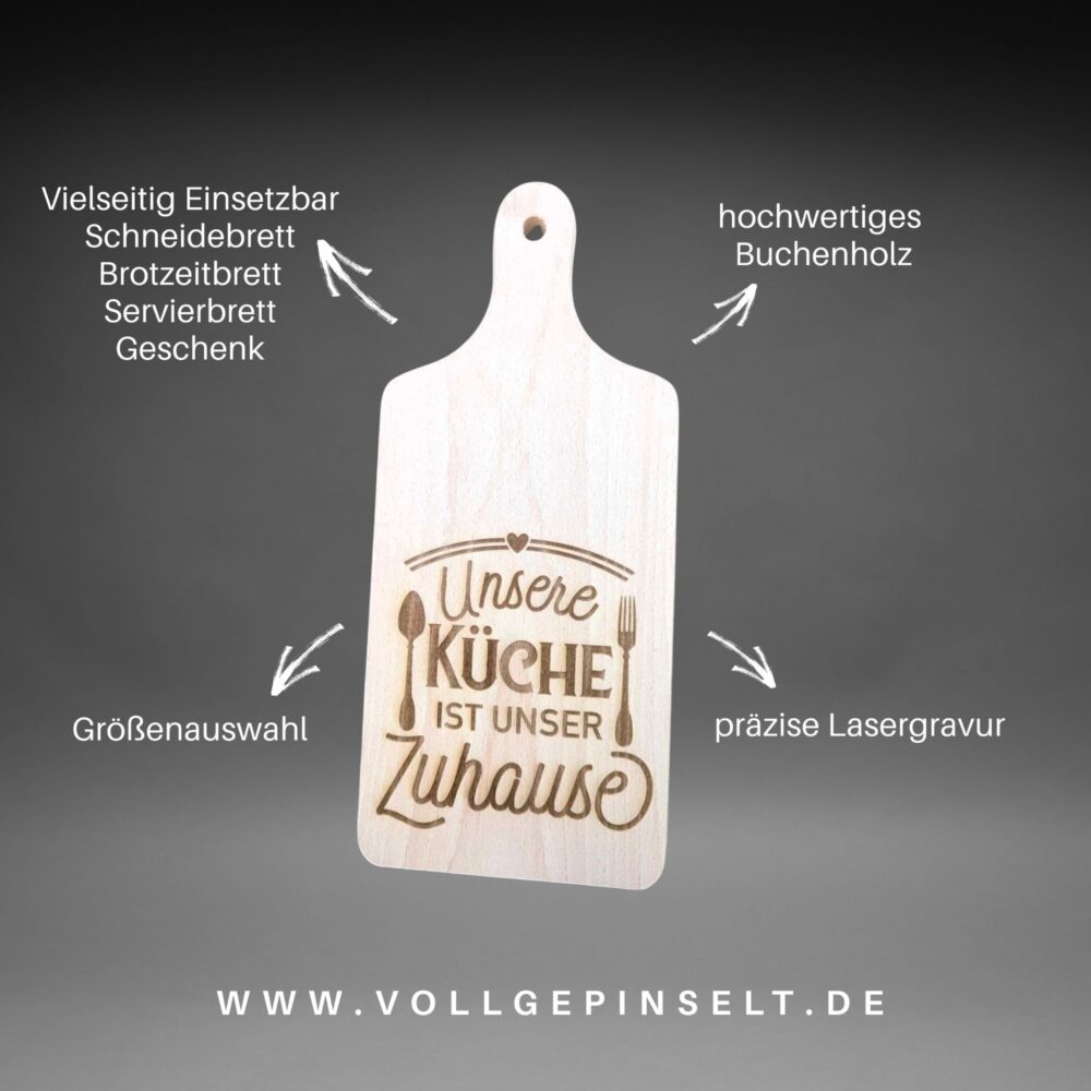 Schneidebrett "Unsere Küche ist unser Zuhause" – Bild 2